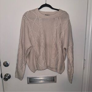 TopShop Cream Cable Knit Sweater Size US 12
